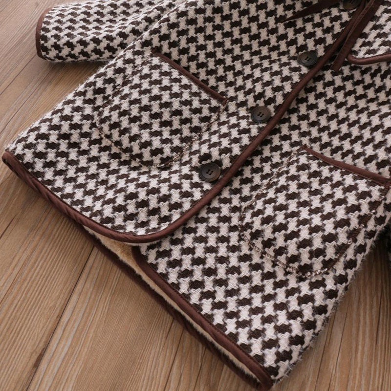 Χειμωνιάτικο παλτό για κορίτσια από ψεύτικη γούνα Παιδικό καρό χοντρό βελούδο μπουφάν πανωφόρι για κορίτσια Toddler Parka Baby Girl Χειμερινά Εξωτερικά ρούχα