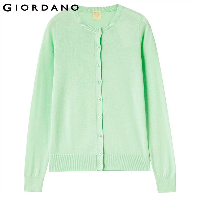 Giordano Γυναικεία Πουλόβερ Ελαφριά Ζακέτα 14 Στιχ Crewneck Basic Απλό Χρώμα Casual Ζακέτες 90351866