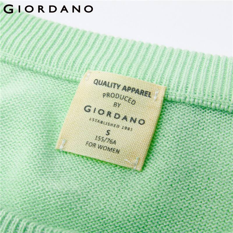 Giordano Γυναικεία Πουλόβερ Ελαφριά Ζακέτα 14 Στιχ Crewneck Basic Απλό Χρώμα Casual Ζακέτες 90351866