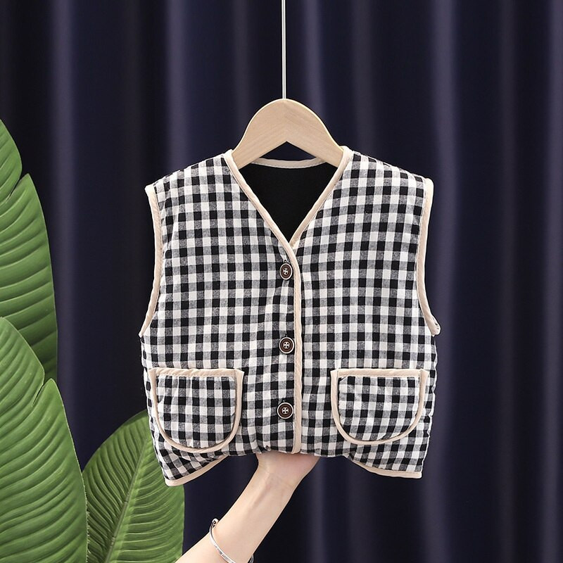 Novi dječji gornji dijelovi kaputa Zimska odjeća za djevojčice Dječja modna karirana debela jakna Ležerni kostim za malu djecu Sportska odjeća za dječake