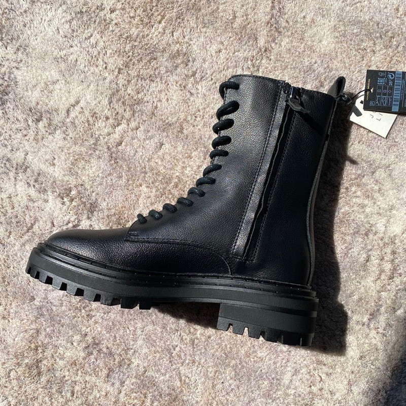 Jenny&Dave Botas Mujer Cipele Ženske Engleske High Street Vintage Side Of Zipper Gležnjače od goveđe kože Zimske čizme Ženske cipele Ženske