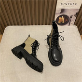 Martin Γυναικείες μπότες 2021 Νέο βρετανικό στυλ Κοντός σωληνωτός επίδεσμος χοντρό κάτω μέρος ταιριάζουν με λεπτό κοντό γυναικείο ελατήριο και ένα