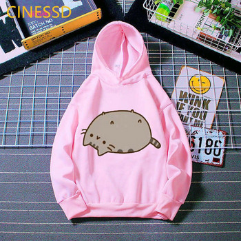 Kawaii Детски дрехи Coffee Cat Love Ice Cream Animal Print Pink Hoodie Girls Harajuku Funny Sweatshirt Детски дрехи Палто