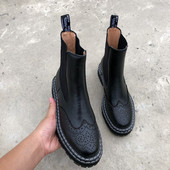 Zimske ženske čizme Ženske gležnjače s okruglim prstima Debeli donji dio  Brock Chelsea čizme Čizme s platformom Ženske cipele