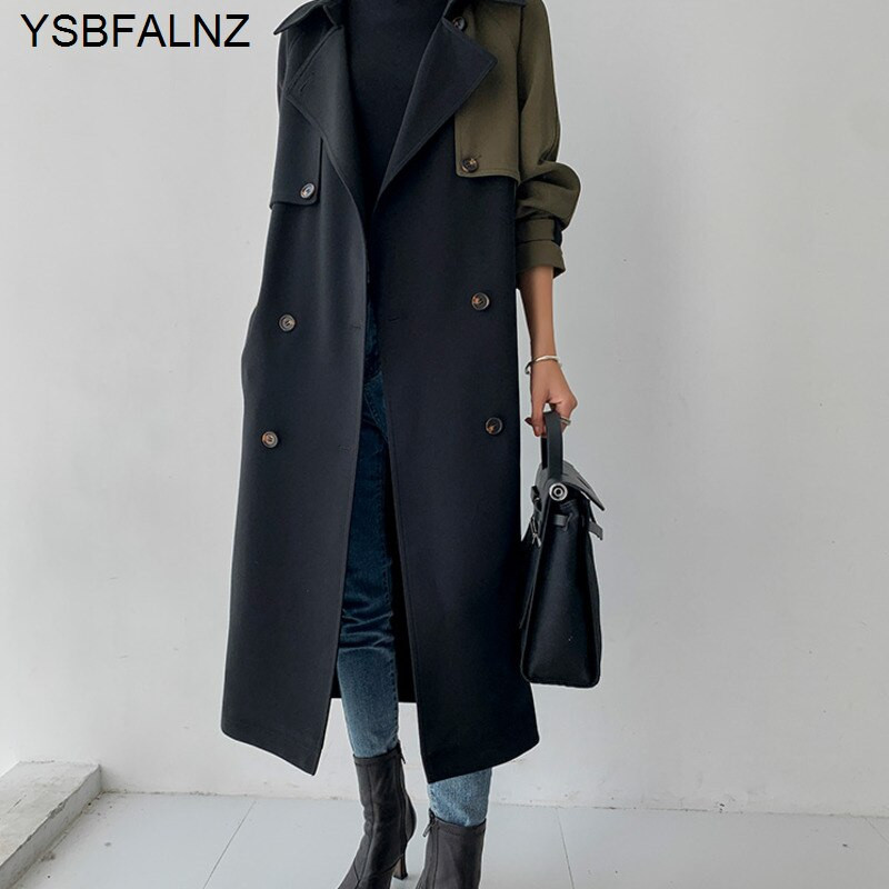 Tuulejooke mantlid Naiste Korea voodriga rõivad, värvi armeeroheline, paksu revääriga, pikkade varrukatega High Street 2021 sügismood