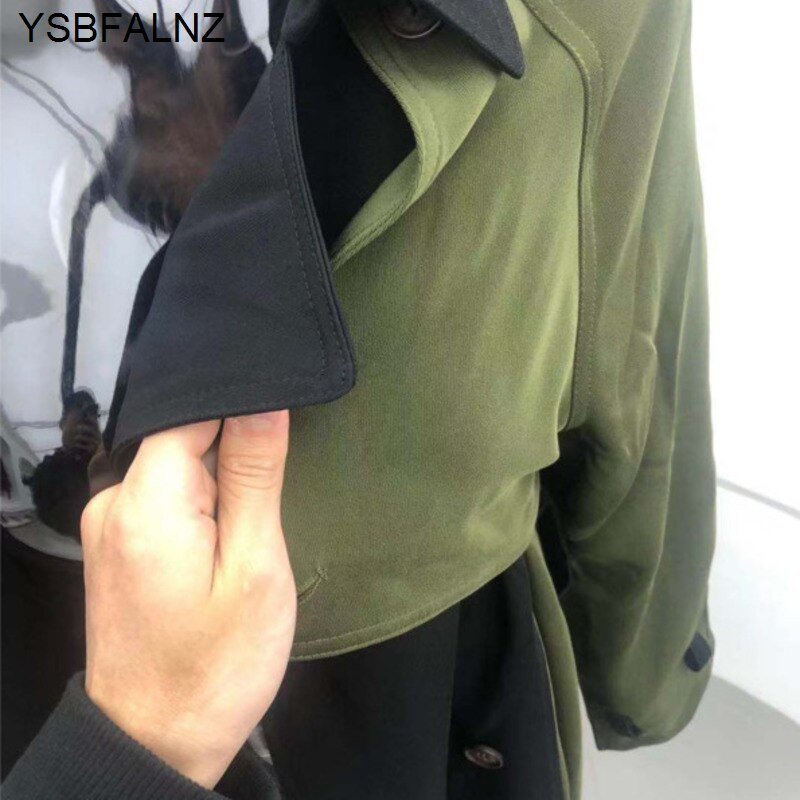 Tuulejooke mantlid Naiste Korea voodriga rõivad, värvi armeeroheline, paksu revääriga, pikkade varrukatega High Street 2021 sügismood