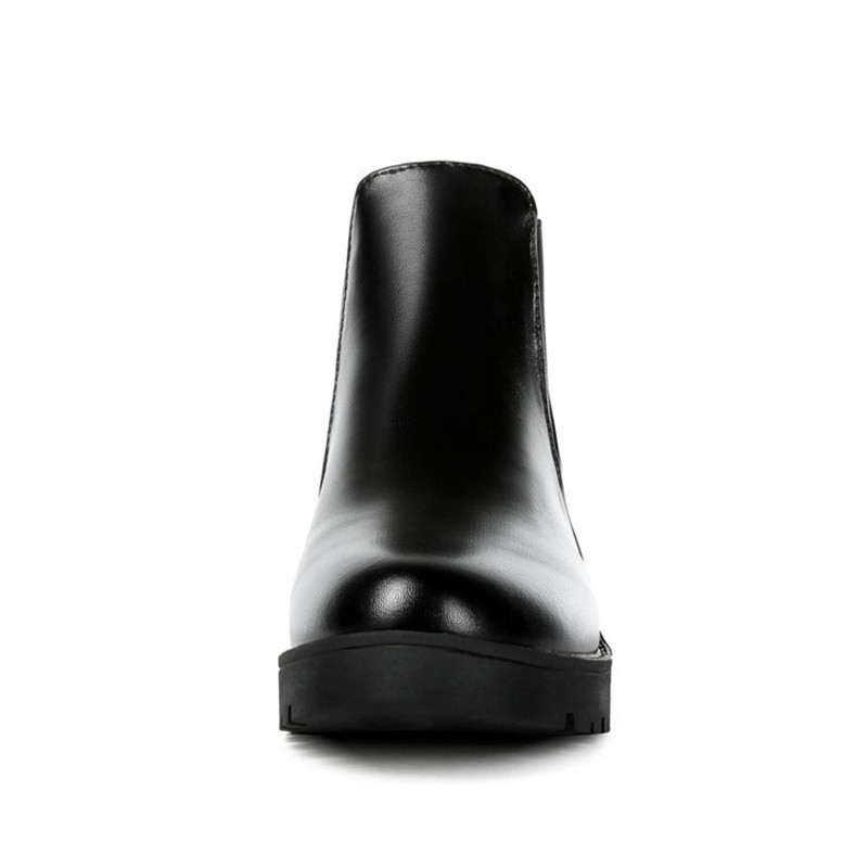 Uued Pu-nahast naiste moed poolsaapad, stiil naiste mood, soojad ümmargused saapad paksu põhjaga veekindlad kevad-sügissaapad