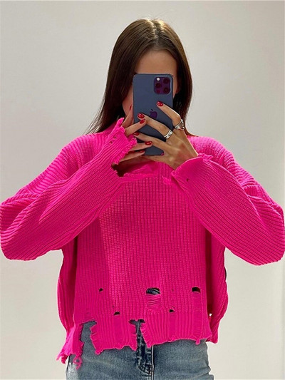 Adīts džemperis ar garām piedurknēm, 2022. gada rudens un ziemas džemperi Modes ikdienas vilnas džemperi Pamata topi, silti džemperis 24059