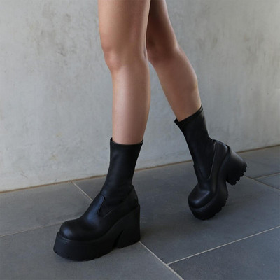 Platformas potīšu zābaki Sieviešu apavi Gothic Fashion Vidēja kājas potītes Sieviešu zābaki Sieviešu 2022. gada ziemas zīmola INS bezmaksas piegāde