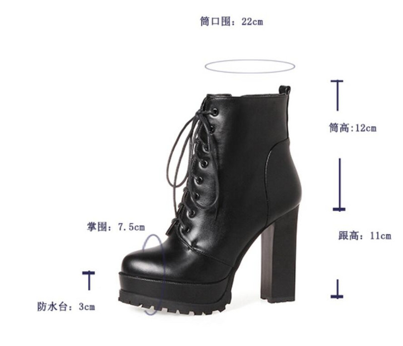 Modne cipele ženske čizme s platformom proljeće jesen gležnjače za žene vrhunske cipele na visoku petu velike veličine 34-43 N267