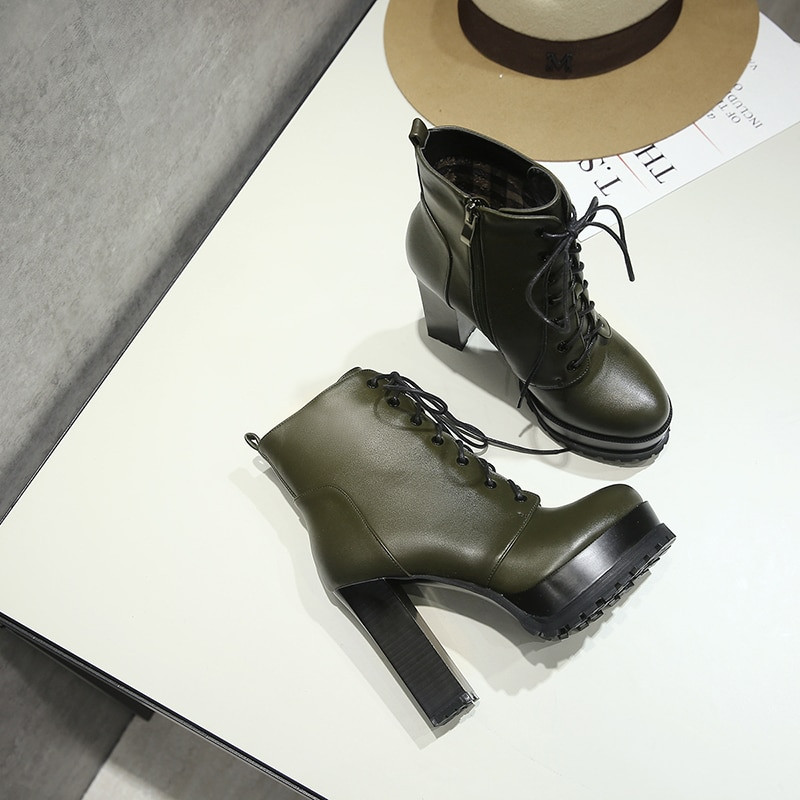 Modne cipele ženske čizme s platformom proljeće jesen gležnjače za žene vrhunske cipele na visoku petu velike veličine 34-43 N267