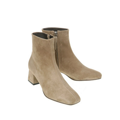 QUTAA 2020, nove jesensko-zimske retro čizme s patentnim zatvaračem i gležnjačama s četvrtastim prstima na četvrtastu petu Raznobojne ženske cipele Veličina 34-40