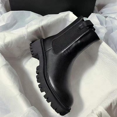 Sieviešu Chelsea zābaki  tendence rudens ziema 2022 sieviešu zābaki ar biezu zoli universāli Martin Boots sieviešu melni