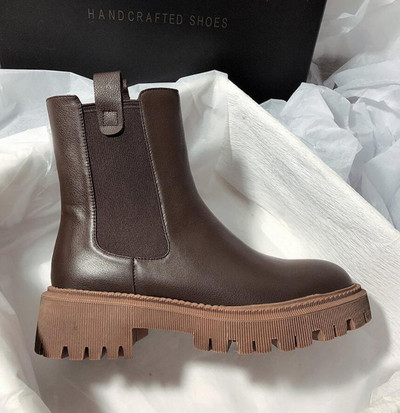 Sieviešu Chelsea zābaki  tendence rudens ziema 2022 sieviešu zābaki ar biezu zoli universāli Martin Boots sieviešu melni