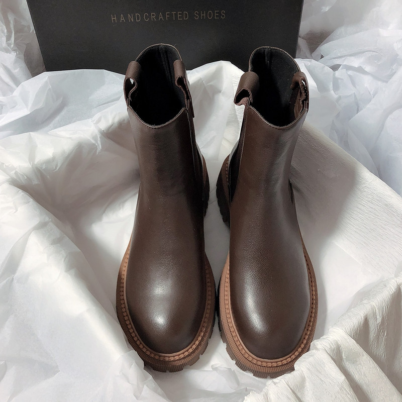 Sieviešu Chelsea zābaki  tendence rudens ziema 2022 sieviešu zābaki ar biezu zoli universāli Martin Boots sieviešu melni