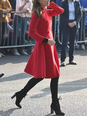 Princeses dizainera augstas kvalitātes vējjaka rudens jauna sieviešu modes ballīte Vintage elegants divrindu sarkans samta mētelis