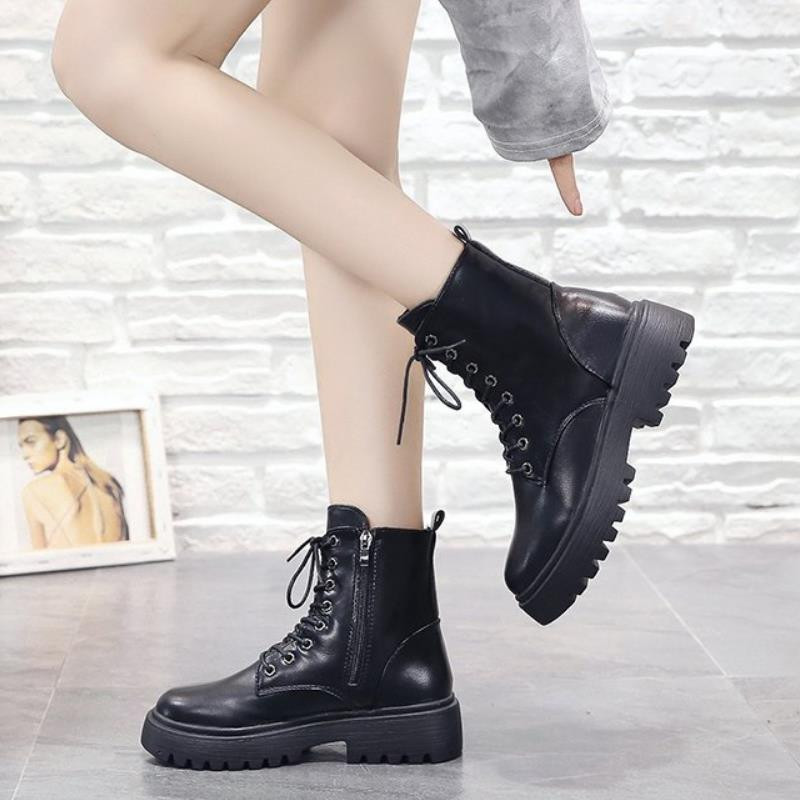 Taoffen Sieviešu puszābaki Plakanpapēžu Kurpes Sieviešu Šņorējamas Ziemas Rudens Kurpes Ikdienas Īsi Zābaki Sieviešu Apavi Izmērs 35-40