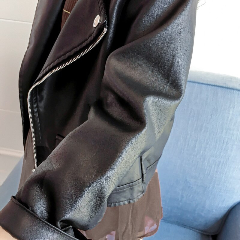 2022 Ανοιξιάτικο μπουφάν μόδας για κορίτσια φθινοπώρου Μακρυμάνικα ρούχα Παιδικά μαύρα δερμάτινα παιδικά παλτό για κορίτσια