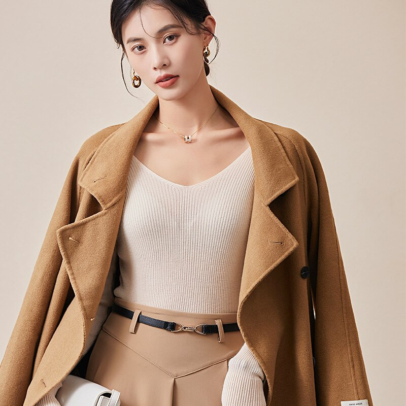 Γυναικείο 25% μετάξι 75% μάλλινο πουλόβερ V λαιμόκοψη Καθημερινό μακρυμάνικο πουλόβερ πουκάμισο μονόχρωμο εσώρουχο Ζεστό χειμώνα TA013