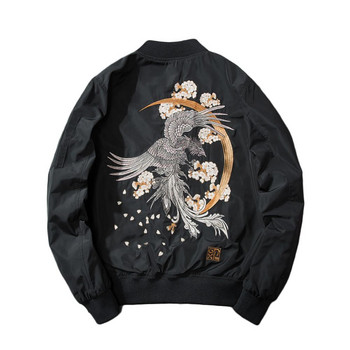 Phoenix Embroidery Spring Winter Bomber Jacket Men MA1 Pilot Coat Padded Yokosuka Sukajan Baseball Coat 2022 Japan Streetwear