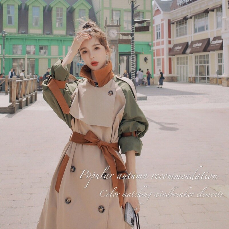 prošivena vjetrovka ženska nova jesen 2022., korejska verzija srednje dužine, opuštena temperamentna jakna, popularna jakna u britanskom stilu