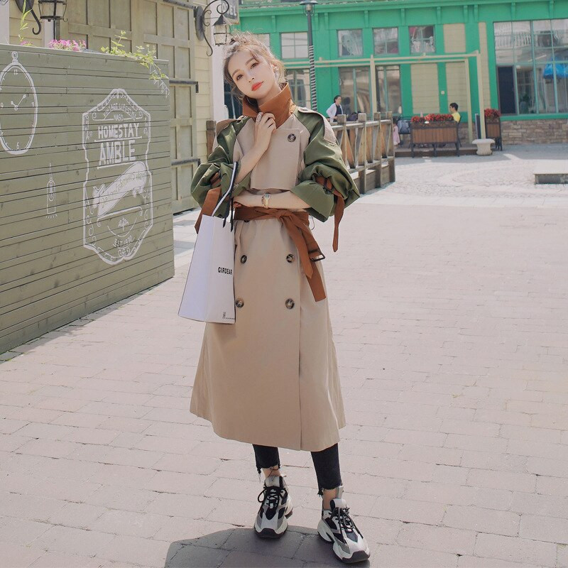 prošivena vjetrovka ženska nova jesen 2022., korejska verzija srednje dužine, opuštena temperamentna jakna, popularna jakna u britanskom stilu