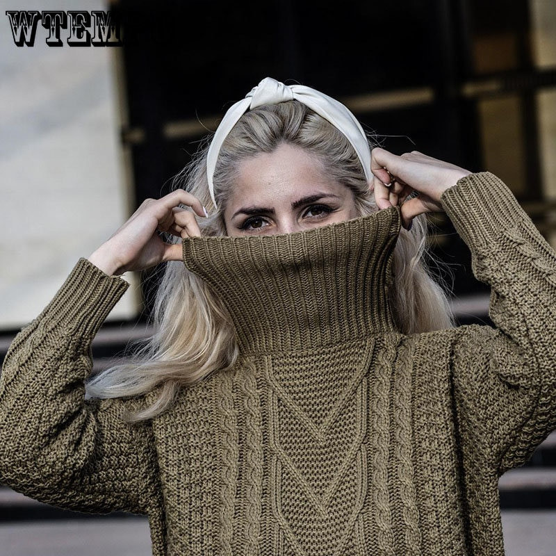 Ženski pulover s visokim ovratnikom, topli kratki pulover džemper, pleteni pulover, jednodijelni pulover, veleprodaja zimi