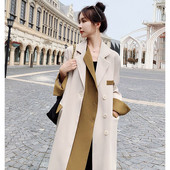 2022. Chic ženska vjetrovka usklađenih boja Proljeće Jesen Korejski vrhunski dizajn Sense Fried Street dugi trenč kaputi s remenom