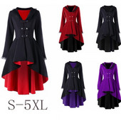 Jauns modes gotikas vintage vidējais garens mētelis sieviešu melns, plāns 5 krāsu jostas apmetnis, vējjaka sievietēm, liela izmēra S-5XL