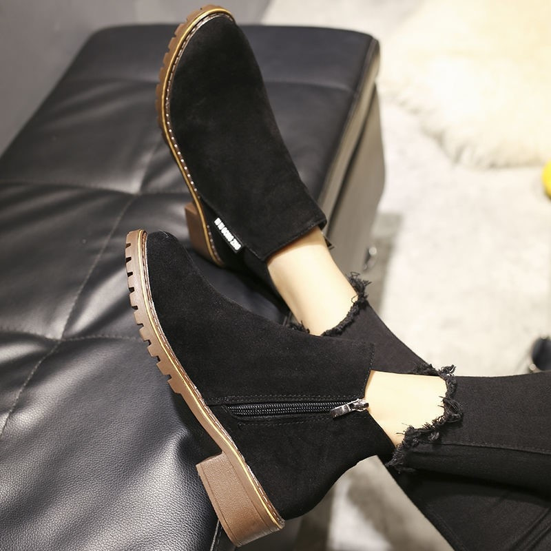 Jauni Zābaki Rudens Ziemas Sieviešu Zābaki Klasiski Kurpes ar rāvējslēdzēju Sieviešu Motociklistu Puszābaki Botas Mujer Modes Ikdienas Sieviešu Apavi