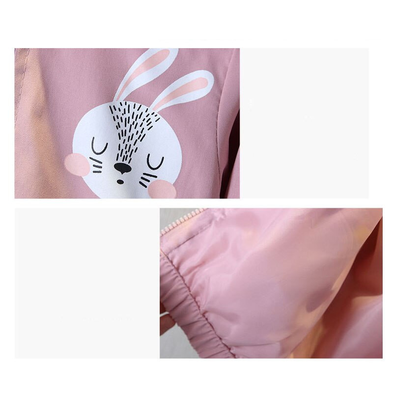 Baby Girls Coat Cute Rabbit Ear Hooded Jacket Παιδικά Μόδα Εξωτερικά Ενδύματα Ανοιξιάτικο φθινόπωρο Ανεμοδαρμένο μπουφάν για κορίτσι 1-6 ετών