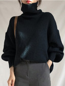 Sieviešu trikotāžas džemperis ar bruņurupuču apkakli Sieviešu džemperis Biezs, silts dāmu masīvs pamata džemperis rudens ziemas ziemas ar garām piedurknēm sieviešu džemperis