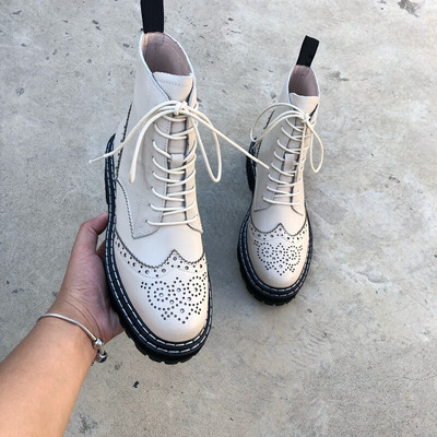 Čizme  Ženske brogove Platforma Ulične motociklističke čizme Ženske jahaće čizme Botas Mujer Ženske čizme Izrezbareno cvijeće