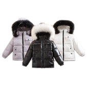 Παιδικά χειμωνιάτικα γούνινα παλτό με κουκούλα για αγόρια κορίτσια Παιδιά Χοντρά αδιάβροχα πάρκα Παιδικά ζεστά μπουφάν