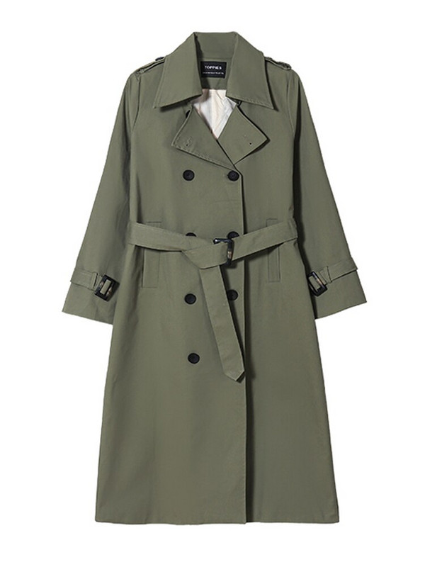 Topiji 2022. gada pavasara vējjaka, garais uzrakts sieviešu mētelis ar divrindu, šaurs sieviešu virsdrēbes