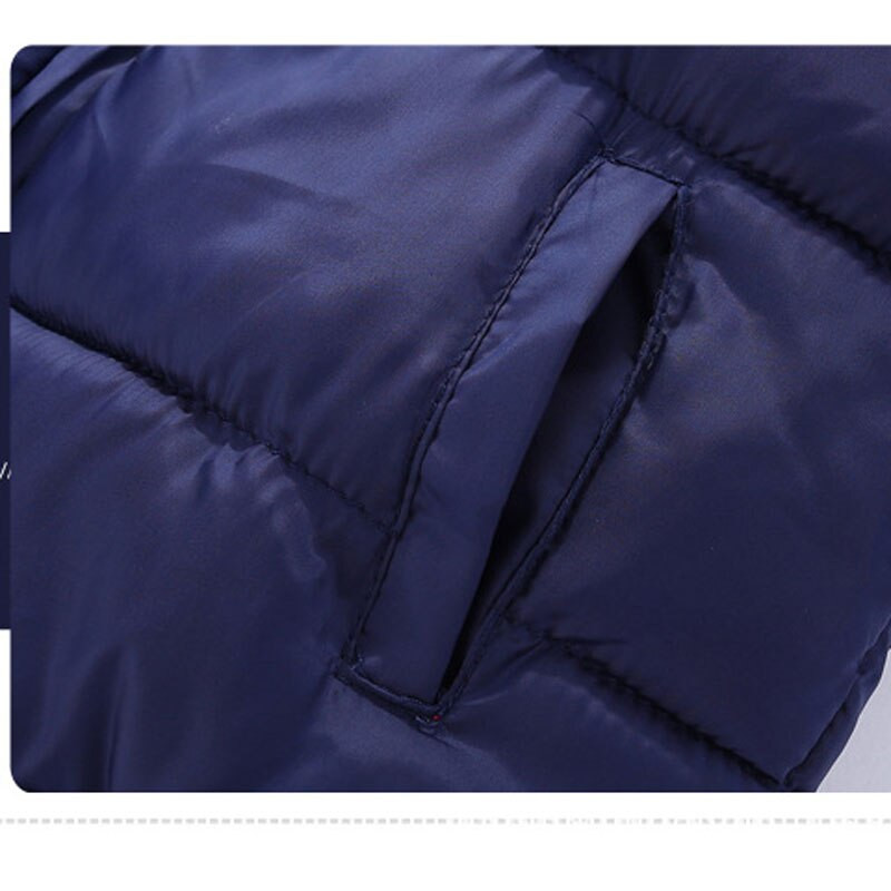 Ziemas bērnu jēra samta polsterēta jaka kabata ar rāvējslēdzēju, zēnu dūnu polsterēta ikdienas jaka ar kapuci Mazuļu meiteņu biezināts mētelis