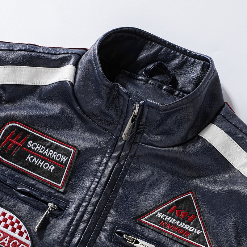 Ανδρικά Φθινοπωρινά Νέα Casual Motor Biker Βαμμένα Δερμάτινα Μπουφάν Ανδρικά Μπουφάν Winter Vintage Punk Style PU Faux Fleece Δερμάτινα μπουφάν Ανδρικά