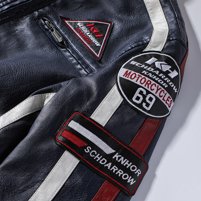 Ανδρικά Φθινοπωρινά Νέα Casual Motor Biker Βαμμένα Δερμάτινα Μπουφάν Ανδρικά Μπουφάν Winter Vintage Punk Style PU Faux Fleece Δερμάτινα μπουφάν Ανδρικά