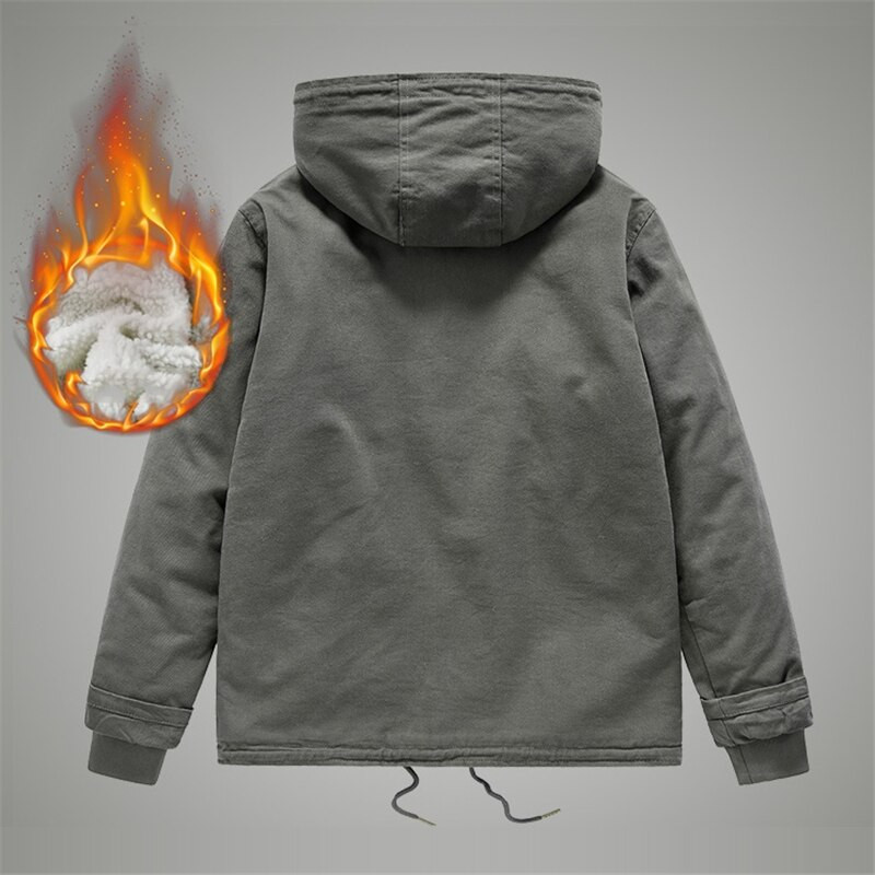 Thicken muške jakne Kaputi Zimski kaput s kapuljačom od flisa Flight vojni bomber kaput Muška odjeća Vjetrootporna muška ležerna topla jakna