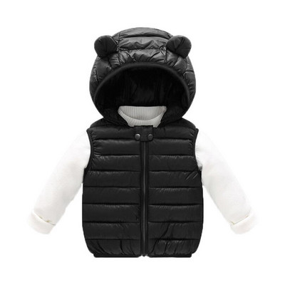 2022 Παιδικό πουπουλένιο γιλέκο με κουκούλα, ζεστό χειμώνα, αμάνικο, παιδικό μπουφάν για αγόρια, αγόρια, βρεφικά, βρεφικά φθινοπωρινά ρούχα