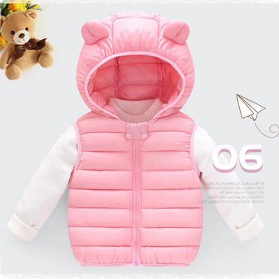 2022 Παιδικό πουπουλένιο γιλέκο με κουκούλα, ζεστό χειμώνα, αμάνικο, παιδικό μπουφάν για αγόρια, αγόρια, βρεφικά, βρεφικά φθινοπωρινά ρούχα