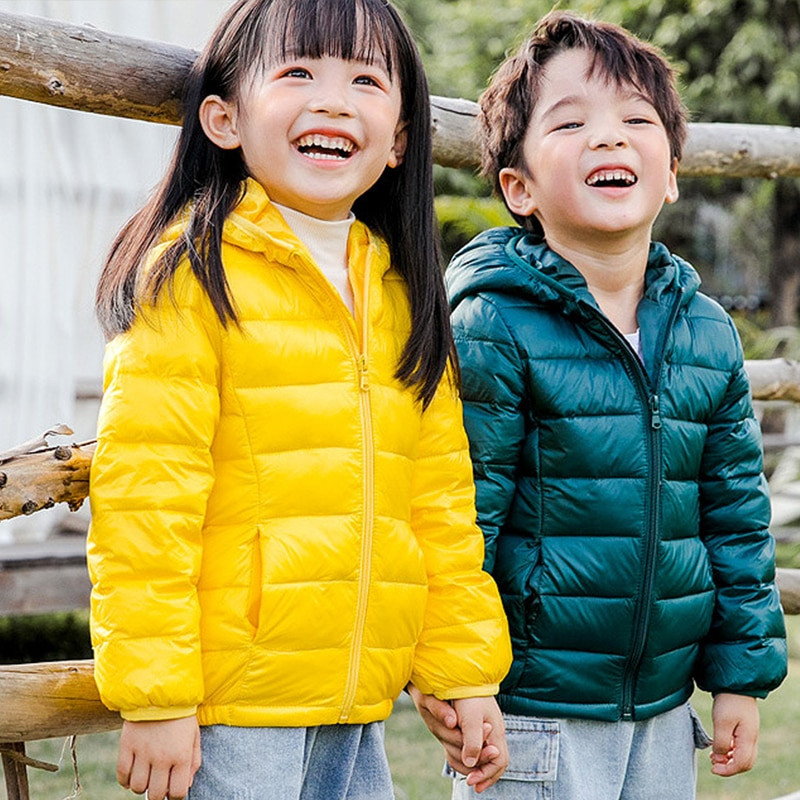 2-9 Y 2020 Φθινόπωρο Χειμώνας για κορίτσια Λευκό μπουφάν με πούπουλα πάπιας για αγόρια κορίτσια Μωρό ελαφρύ ζαχαρωτό Casual ζεστό παιδικό πουπουλένιο μπουφάν