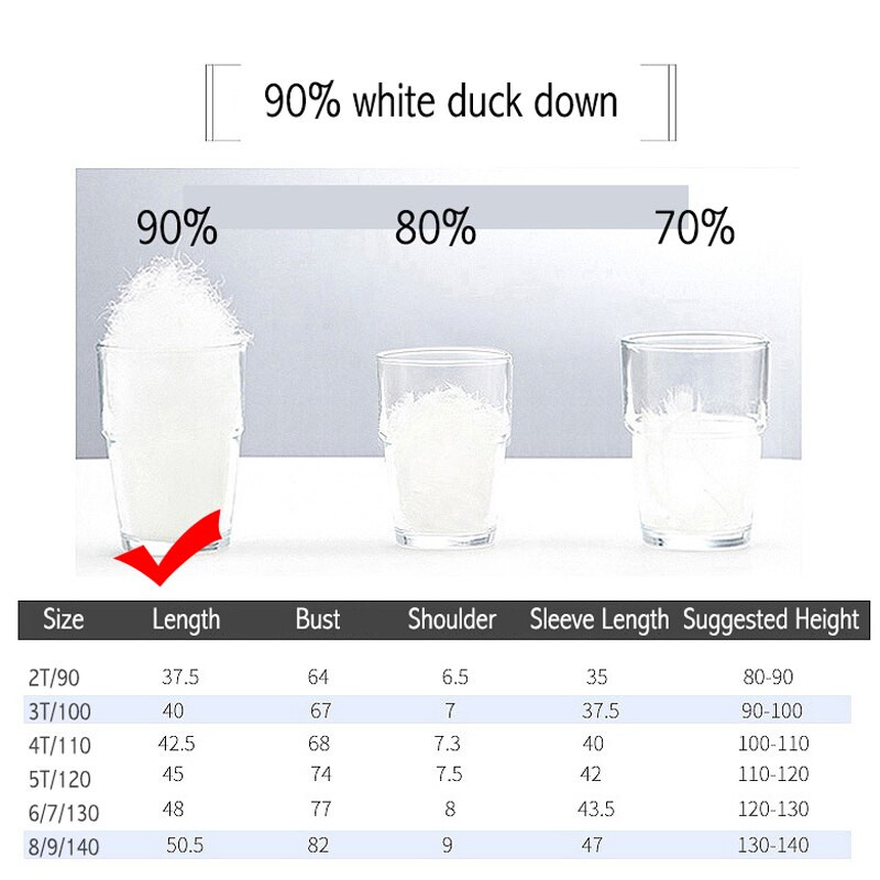 2-9 Y 2020 Φθινόπωρο Χειμώνας για κορίτσια Λευκό μπουφάν με πούπουλα πάπιας για αγόρια κορίτσια Μωρό ελαφρύ ζαχαρωτό Casual ζεστό παιδικό πουπουλένιο μπουφάν