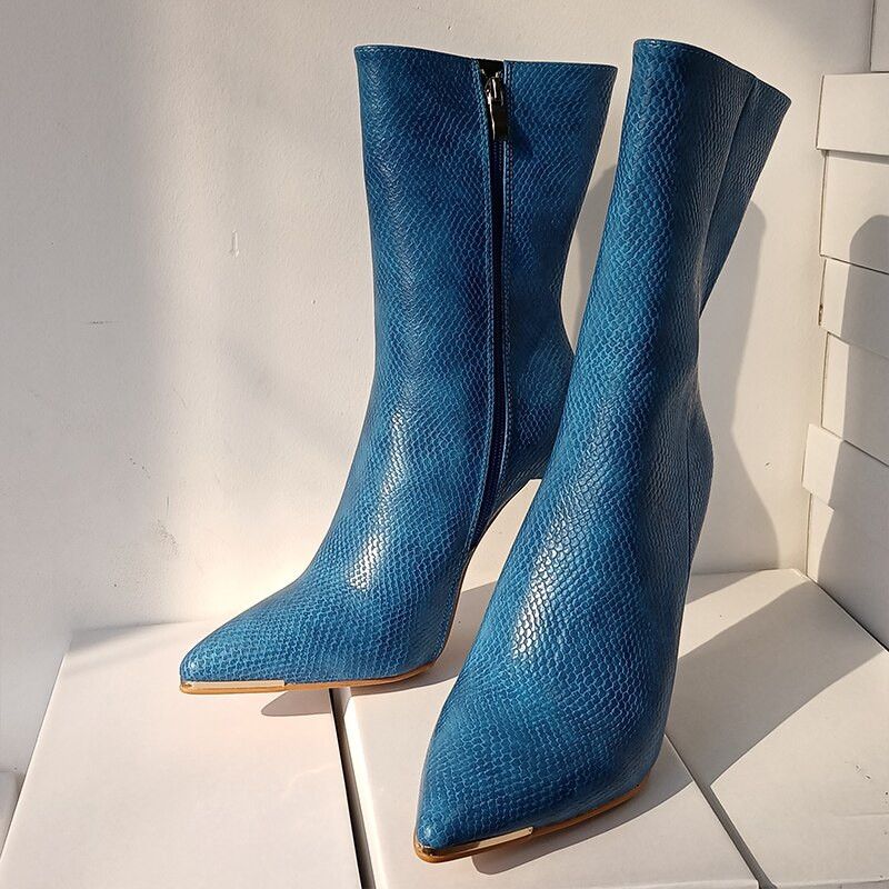 Liela izmēra sieviešu modes zābaki Sieviešu puszābaki Īsi puszābaki 2022. gada pavasara modes smailā purngalā, plāni augstpapēžu zābaki