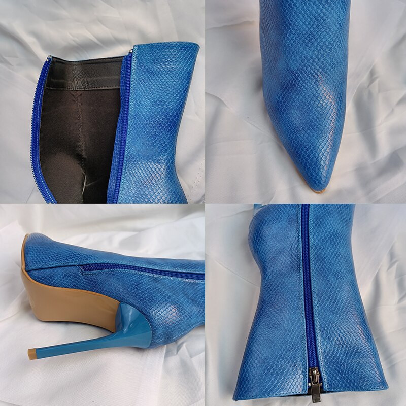 Liela izmēra sieviešu modes zābaki Sieviešu puszābaki Īsi puszābaki 2022. gada pavasara modes smailā purngalā, plāni augstpapēžu zābaki