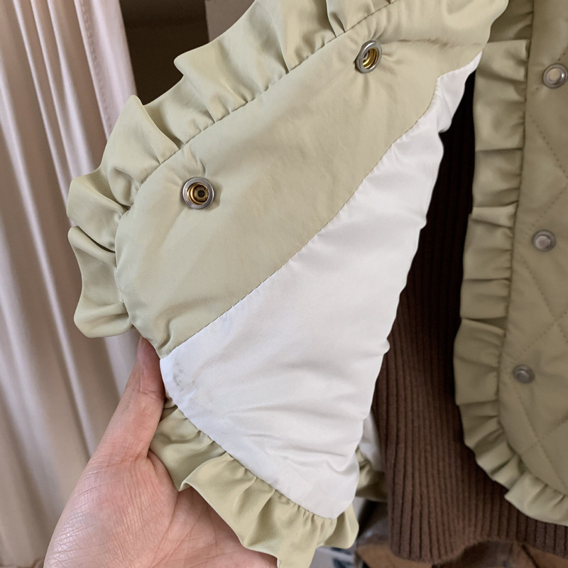 3761C Κοριτσίστικο γιλέκο Βαμβακερό παλτό 2022 Φθινόπωρο και Χειμώνας Νέα Κορεάτικη χαριτωμένη γλυκιά δαντέλα, βαμβακερή επένδυση, γιλέκο για κορίτσια ζεστό βαμβακερό γιλέκο