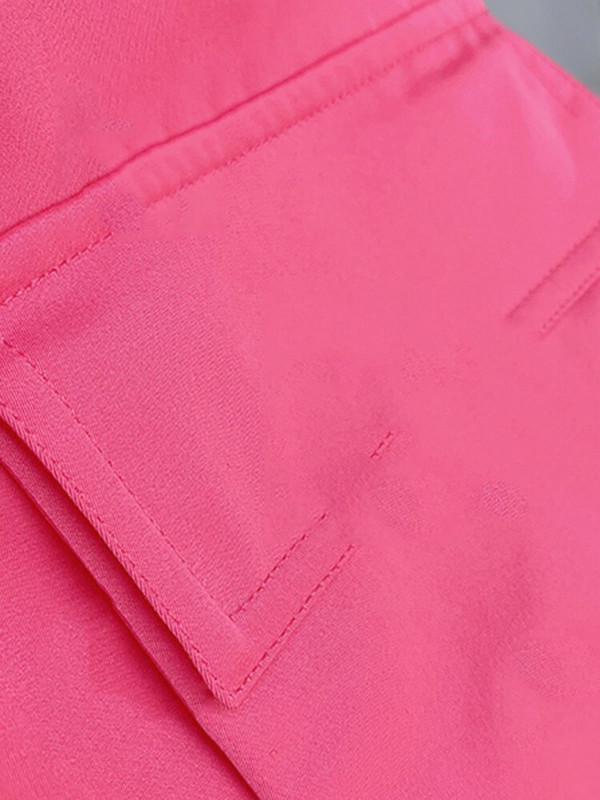 DEAT sieviešu rozā dubultpogu tranšeja ar vērtnēm atloks ar garām piedurknēm biroja sieviešu stila mētelis 2022. gada jauna rudens mode 15JK722