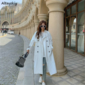 Trench Women Μακρυμάνικο Ανοιξιάτικο Μοντέρνο All-Match Casual Solid High Street Άνετο Ulzzang Outerwear Windbreaker