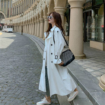 Trench Women Μακρυμάνικο Ανοιξιάτικο Μοντέρνο All-Match Casual Solid High Street Άνετο Ulzzang Outerwear Windbreaker