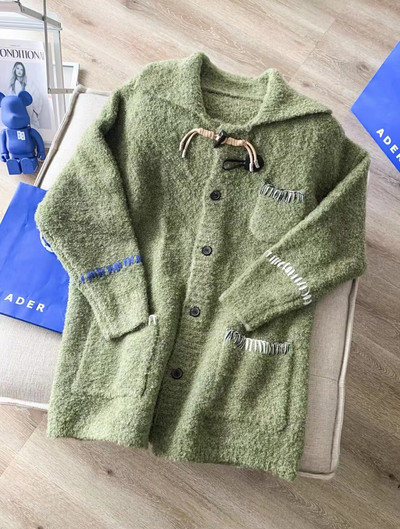 ADER ERROR 21 φθινόπωρο και χειμώνα νέα κορεάτικη έκδοση του απλού πέτο 1:1 patch κέντημα χαλαρό πλεκτό παλτό unisex